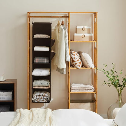 YOUDENOVA Hanging Closet Organizer, 6-Shelf Closet Hanging Storage Shelves
