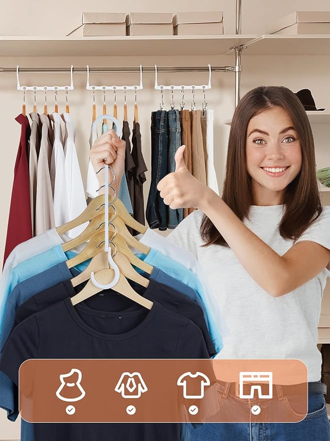 HOUSE DAY Closet Organizers and Storage, 8 Pack Magic Hangers Space Saving