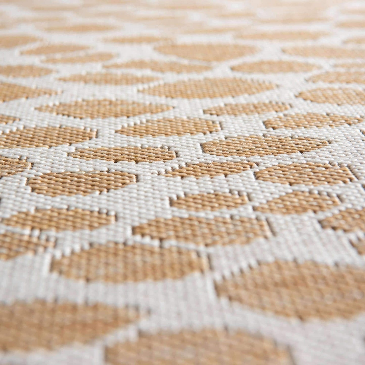 Unique Loom Outdoor Collection Area Rug - Cape Town (5' 3' x 8' Oval, Dark Beige/ Ivory)