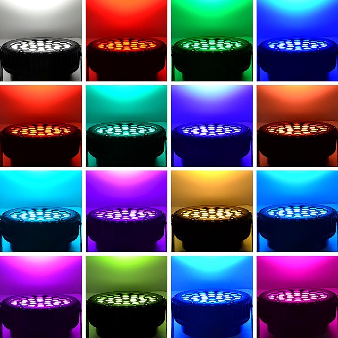 144W LED Wall Washer Light Linkable with Remote Control, AC 120V 5700K RGBW Color Changing Spotlight Dim Flood Light for Indoor Outdoor Lighting, Casinos, Weddings, Parties, Wall, Landscape