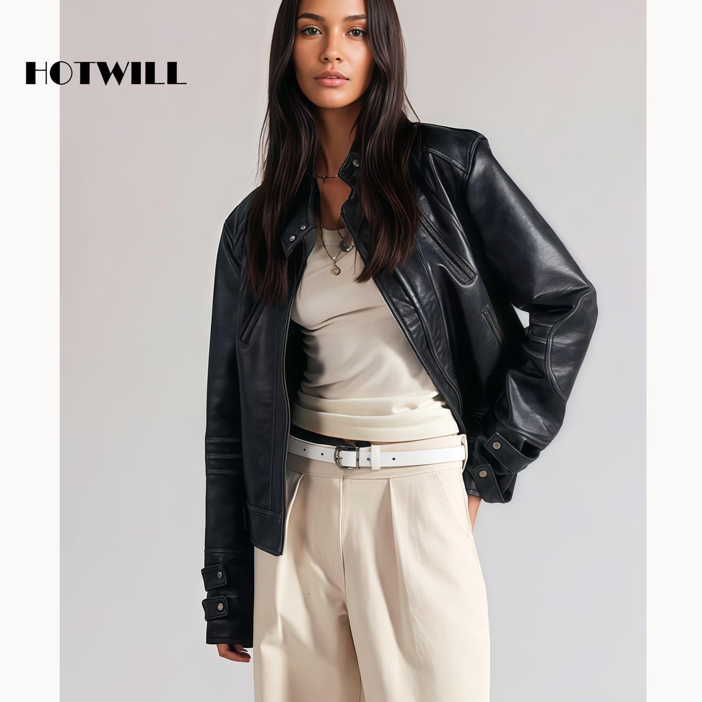 HOTWILL 4 Pack Women Skinny Belts for Jeans Dress Thin Waist Belt for Ladies Silver Buckle A Black Beige Brown White Medium