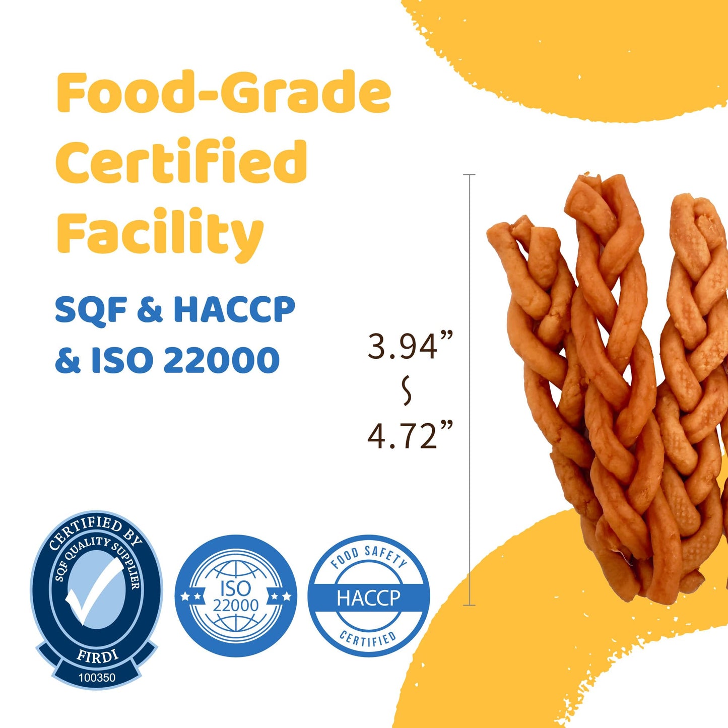 iPaw Turkey Dog Treats, SQF Certified Human Grade Dog Treat, Suitable for Training Chew, Hypoallergenic, Rawhide Alternative, Braided Stick (Duck Liver)
