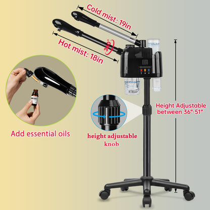 Professional Facial Steamer for Deep Hydration,2in1 Ozone Face Steamer with 5X Magnifying Lamp,Suitable for Home Use or Beauty Spa Deep Cleansing and Hydration