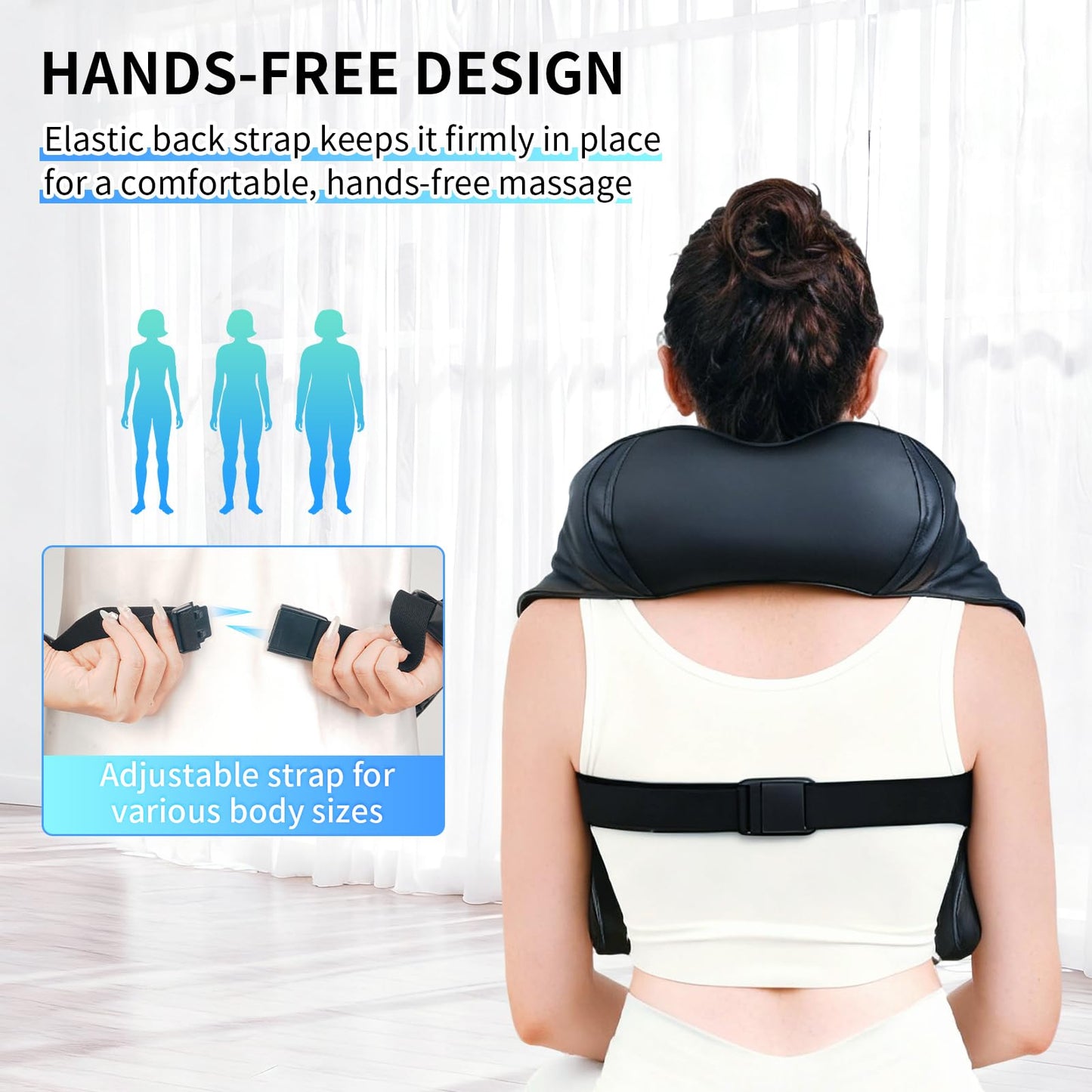 TISSCARE Shiatsu Neck Massager for Pain Relief Deep Tissue, Back Massager with Heat, 3D Kneading Electric Massager for Shoulder, Leg, Plug-in for Home, Office, Car, Ideal Gift for Women Men Mom Dad