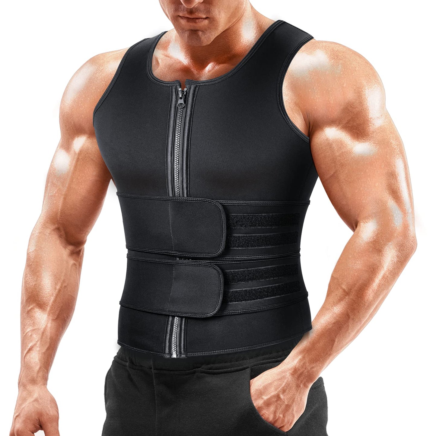 A+ Choice Sauna Vest Waist Trainer for Men - Mens Sauna Suit Large Sweat Belt Body Shaper for Gym Workout Exercise Faja Para Hombre Plus Size 5XL