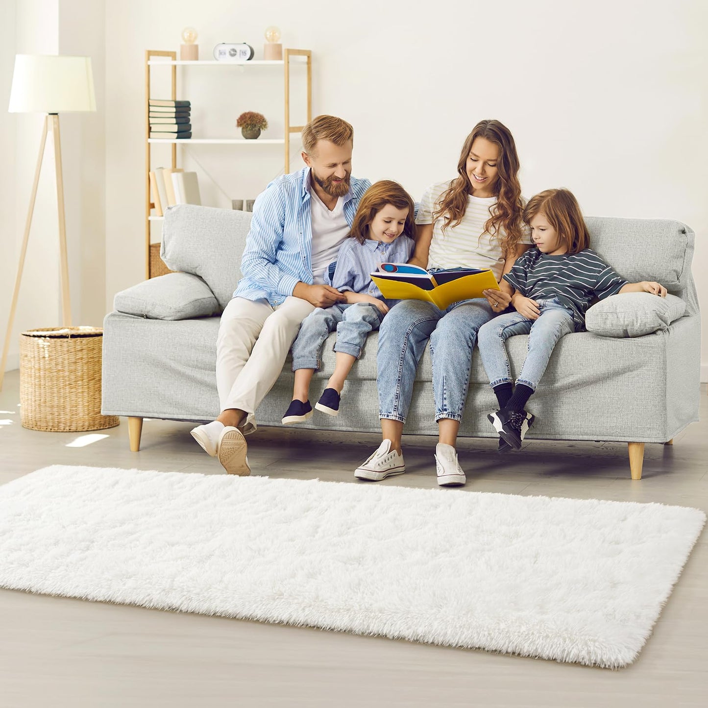 BENRON Soft Runner Rugs for Bedroom 2x6, Washable Long Runners for Hallway Entryway Kitchen Dorm, Fluffy Throw Rug for Kids Girls Room Decor Photo Prop, Cream White