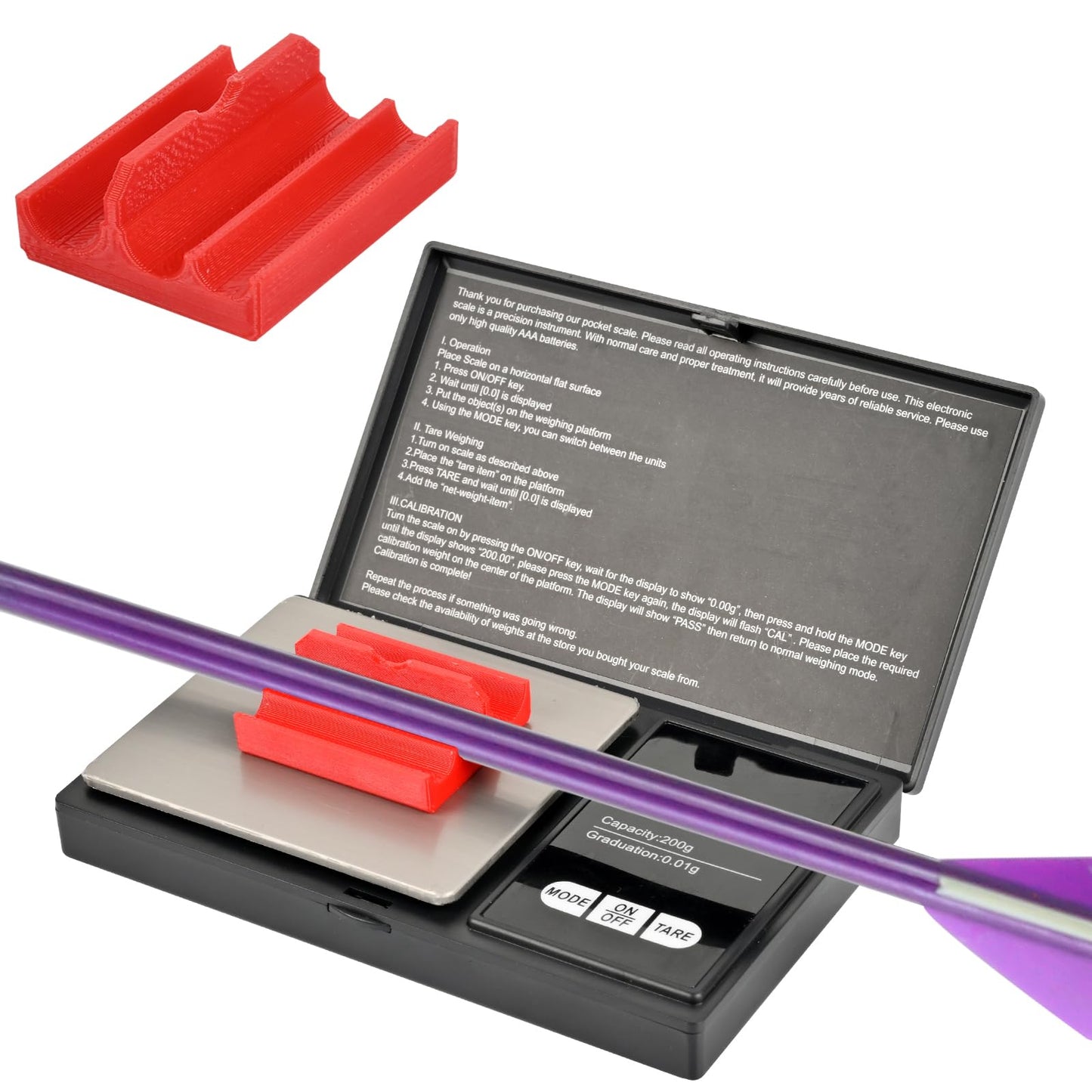 FENJANER Archery Arrow Scale - Display LCD Digital Pocket Arrows Scale - Capicity 200g - Graduation 0.01g Mini Arrows Scales