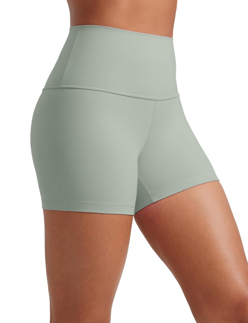 CRZ YOGA Butterluxe Biker Shorts 4'' - High Waisted Booty Workout Volleyball Yoga Womens Spandex Green Palm Court Small
