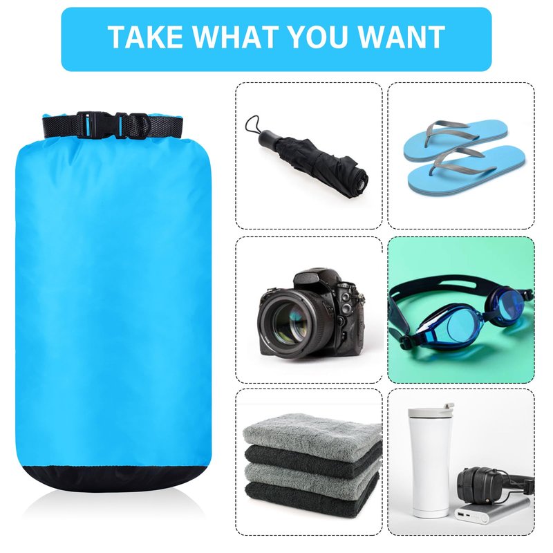 GliCraft 6 Pcs Waterproof Dry Bag Sack Lightweight Outdoor Dry Bags 35 L, 20 L, 15 L, 10 L, 5 L, 3 L Waterproof Boat Bag for Kayaking, Backpacking, Hiking, Camping Rafting(Blue)