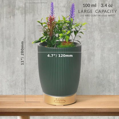 Earnest Living Essential Oil Diffuser White Ceramic Diffuser 100 ml Timers Night Lights and Auto Off Function Home Office Humidifier Aromatherapy Diffusers for Essential Oils