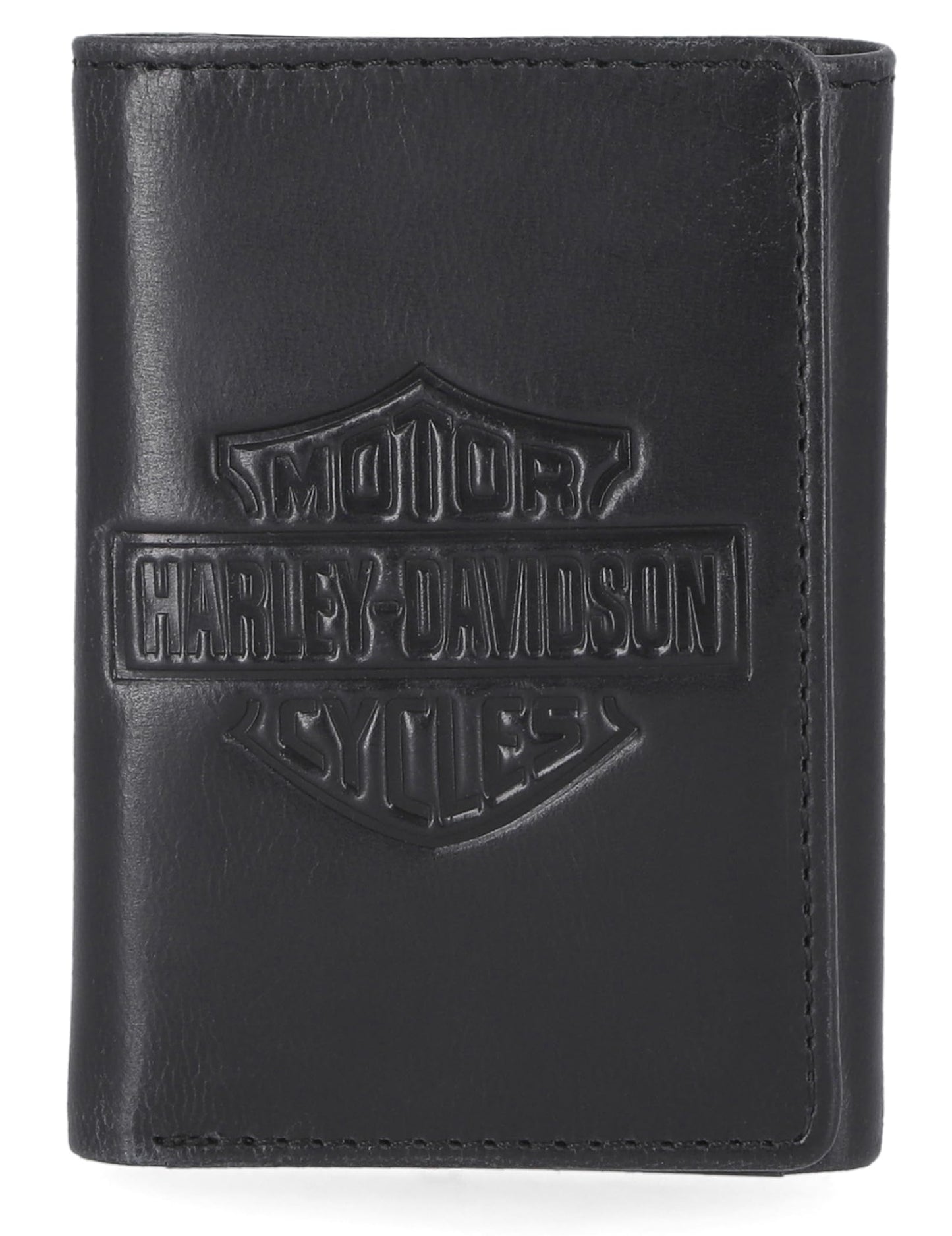 Harley-Davidson Men's Genuine Leather Rfid Blocking Trifold Wallet