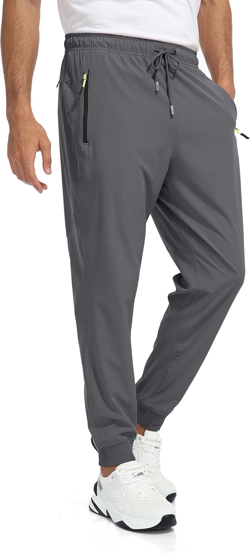 Rapoo Men's Lightweight Jogger Pants - Quick Dry Athletic Track Pants with 3 Zipper Pockets | Perfect for Gym & Running