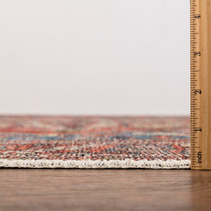 Keen Home Design 5x7 Rug - Machine Washable Area Rug with Non-Slip Backing, Ideal for Living Room, Dining Room, Bedroom - Vintage, Easy Clean, Durable, Low Pile Rug - (5' x 7')