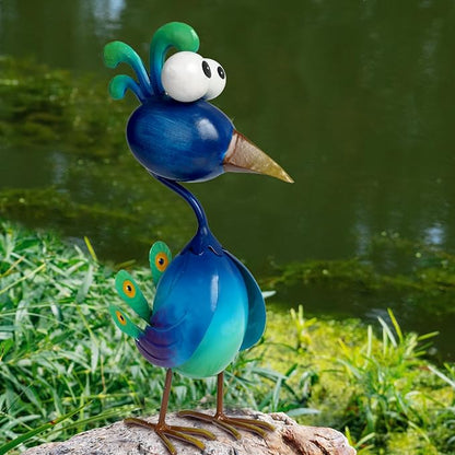 Kircust Peacock Decor Metal Yard Art Outdoor Statues Lawn Decorations Outside Garden Peacocks Decoration for Home