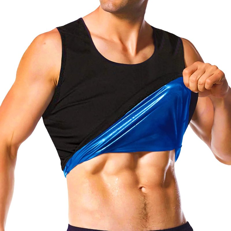 Men's Sauna Shirt - Short Sleeve Sweat Body Shaper Vest for Gym Workouts | Fitness Tank Top