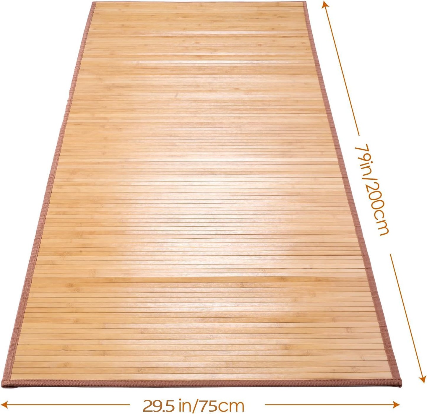 Nisorpa Natural Bamboo Area Rug 29.5x79 Inches Large Bathroom Mat Kitchen Floor Runner Easy Cleaning Matting Carpet for Bedroom Living Room