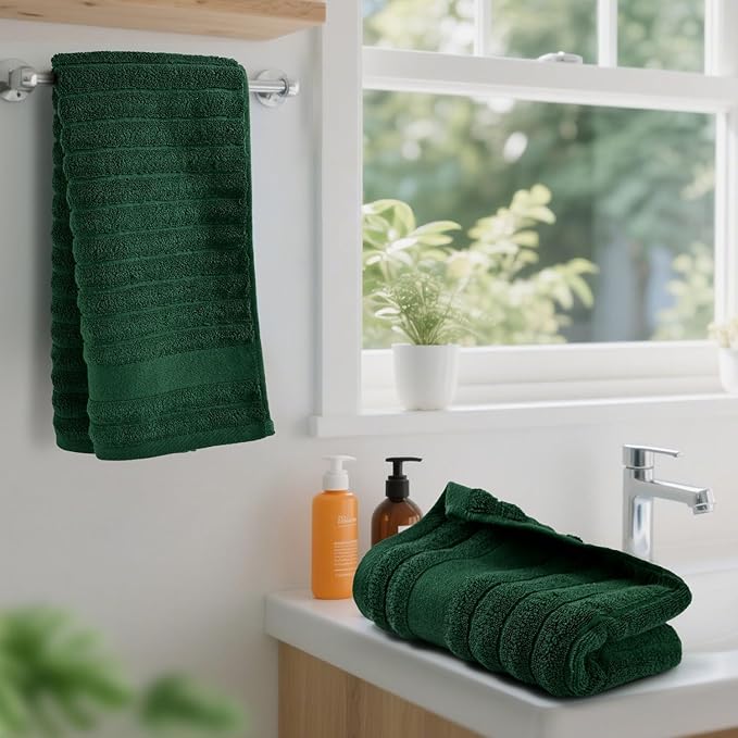 Jacquotha 4-Pack Hand Towels Ribbed – Kitchen & Bathroom Premium Cotton Towels