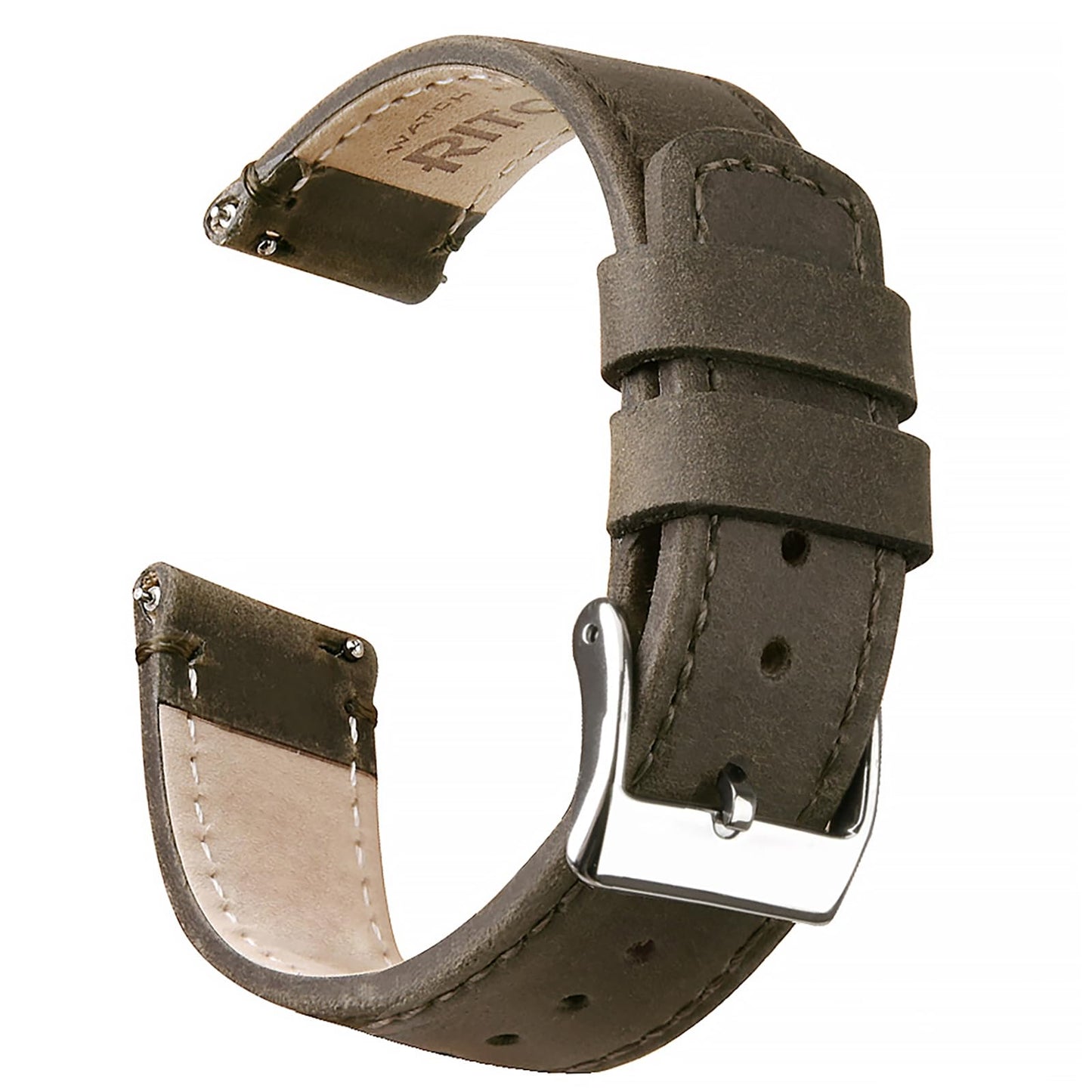 Ritche Leather Watch Strap with Quick Release Pins, 20mm Replacement Watch Band for Men and Women, Fits Smartwatches & Traditional Watches