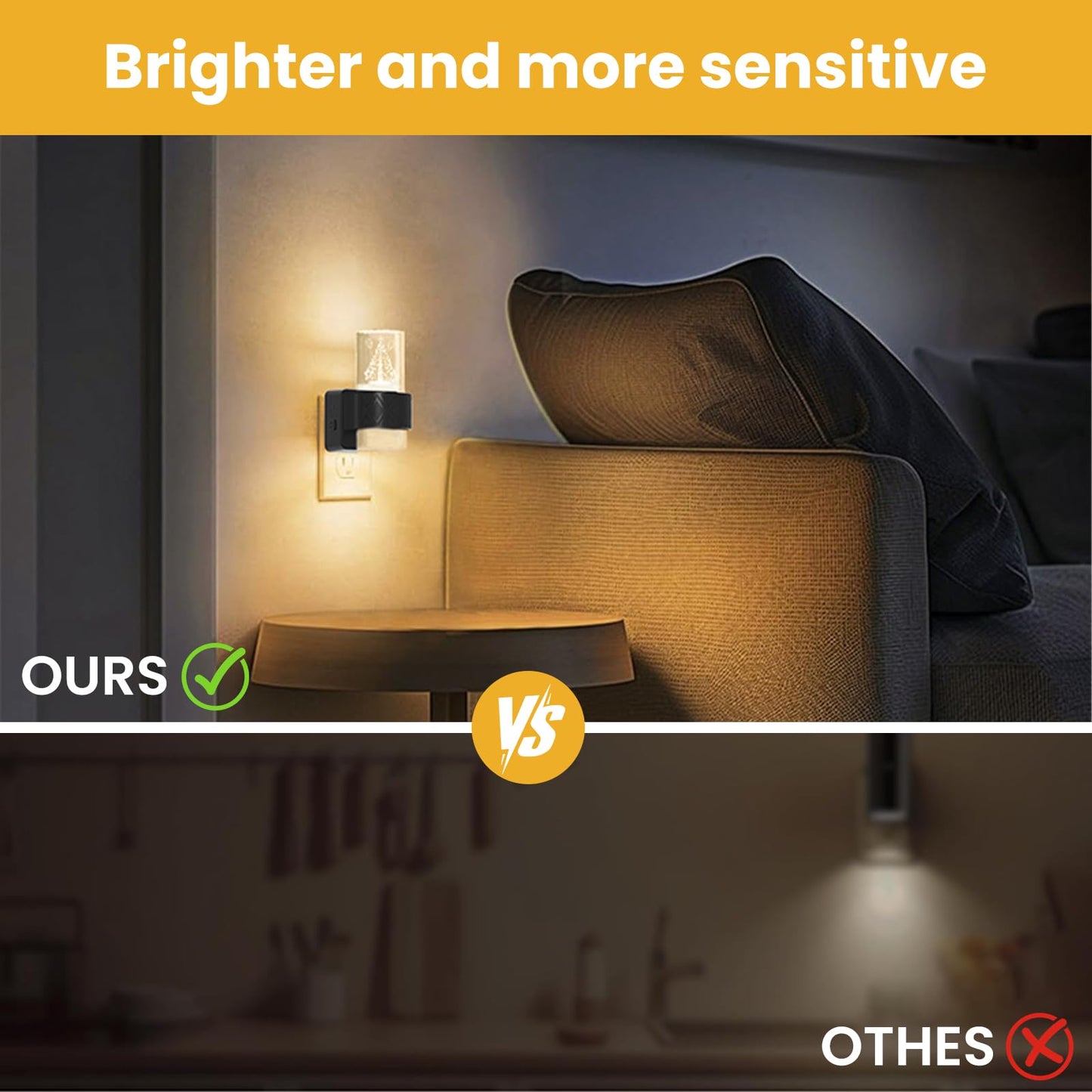 LED Night Lights Plug into Wall (Christmas Tree Design), 2 Pack Dimmable Nightlight, 0-100LM Adjustable Brightness Dusk to Dawn Auto Sensor, 3000K Warm Glow for Bedroom Hallway Holiday Home Decor Gift