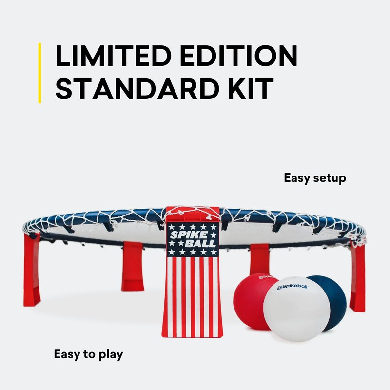 Spikeball Original, Roundnet Game, Includes 3-Balls, Carrying Bag, and Rule Book, Stars and Stripes Edition