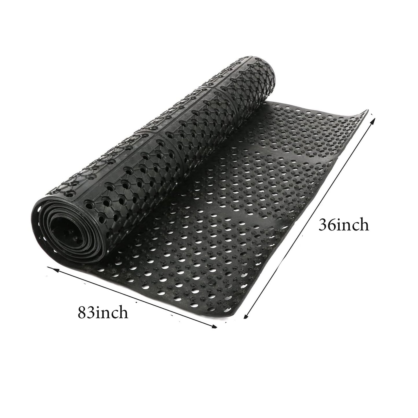 tonchean Rubber Floor Mat with Drainage Holes 83x36x0.4in Commercial Anti-Fatigue Rubber Mat with Non-Slip Backing Heavy Duty Drainage Floor Mats for Commercial Restaurant Kitchen Bar Use Wet Area