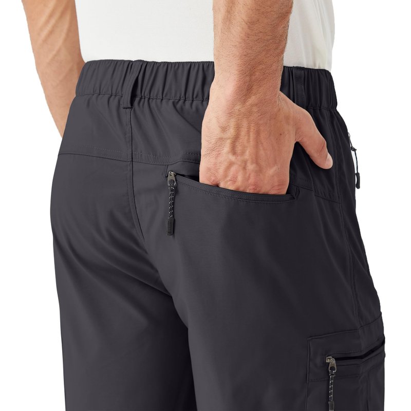 Tuna Men's Hiking Cargo Shorts Lightweight Quick Dry Outdoor for Men with 5 Zipper Pockets Water Golf Camping Casual Summer(Black 5# L)