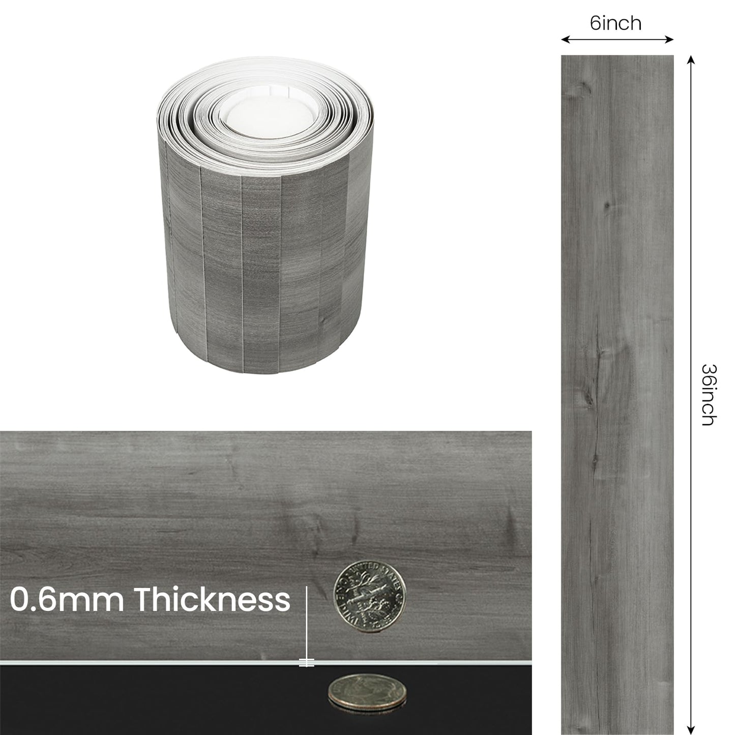 Peel and Stick Floor Tile, 10-Pack 15 Sq.Ft, Natural Grey Wood Grain Look, Self Adhesive and Waterproof for Transfer Bathroom, Kitchen, Living Room, Bedroom