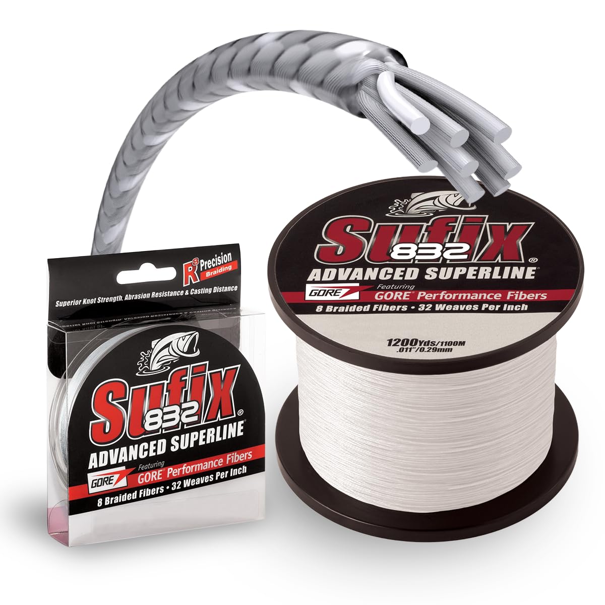 Sufix 832 Braid 10 lb Ghost 300 yards