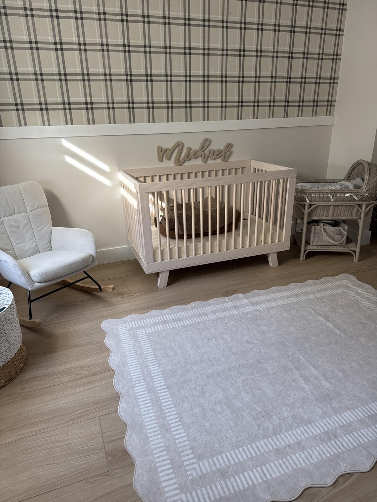 LORWER Area Rugs 5x7 Living Room Washable Modern Rug, Neutral Beige Soft Non Slip Rugs Ultra-Thin Indoor Carpet for Bedroom Dining Room Nursery Home Office