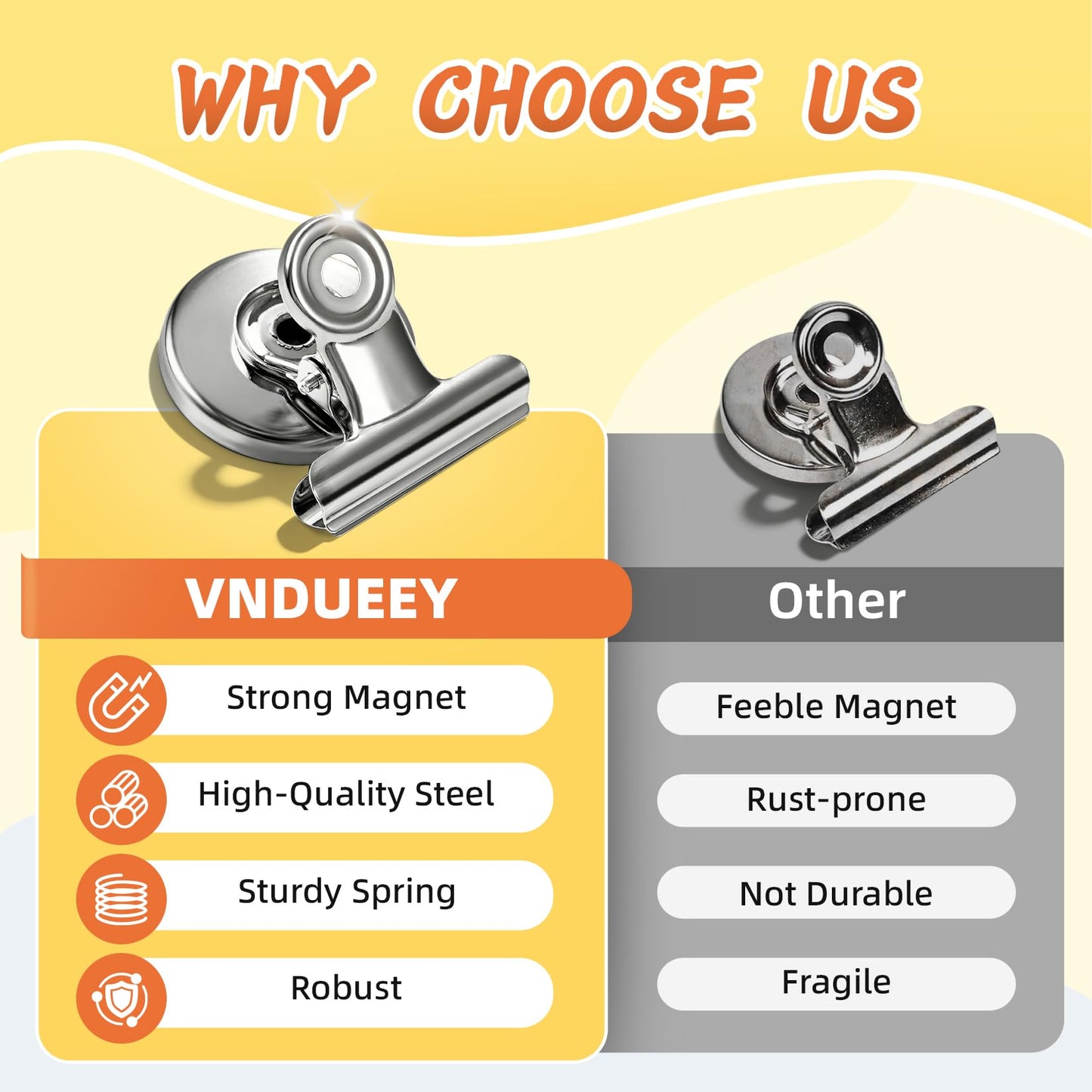 VNDUEEY 20 Pack Fridge Magnets Refrigerator Magnets, Strong Magnetic Clips Heavy Duty, Magnet Clips for Whiteboard, Magnets for Fridge Locker Office Accessories (Silver)