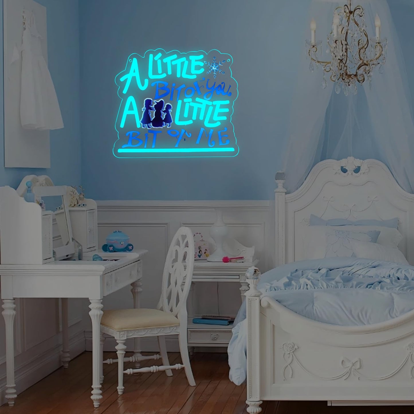 AGJKSGH Aesthetic Ice Neon Snow Pattern LED Neon Light, Snowflake USB Hanging Neon Sign for Home Bedroom Gaming Room Party Decoration, Novelty Fan Gift