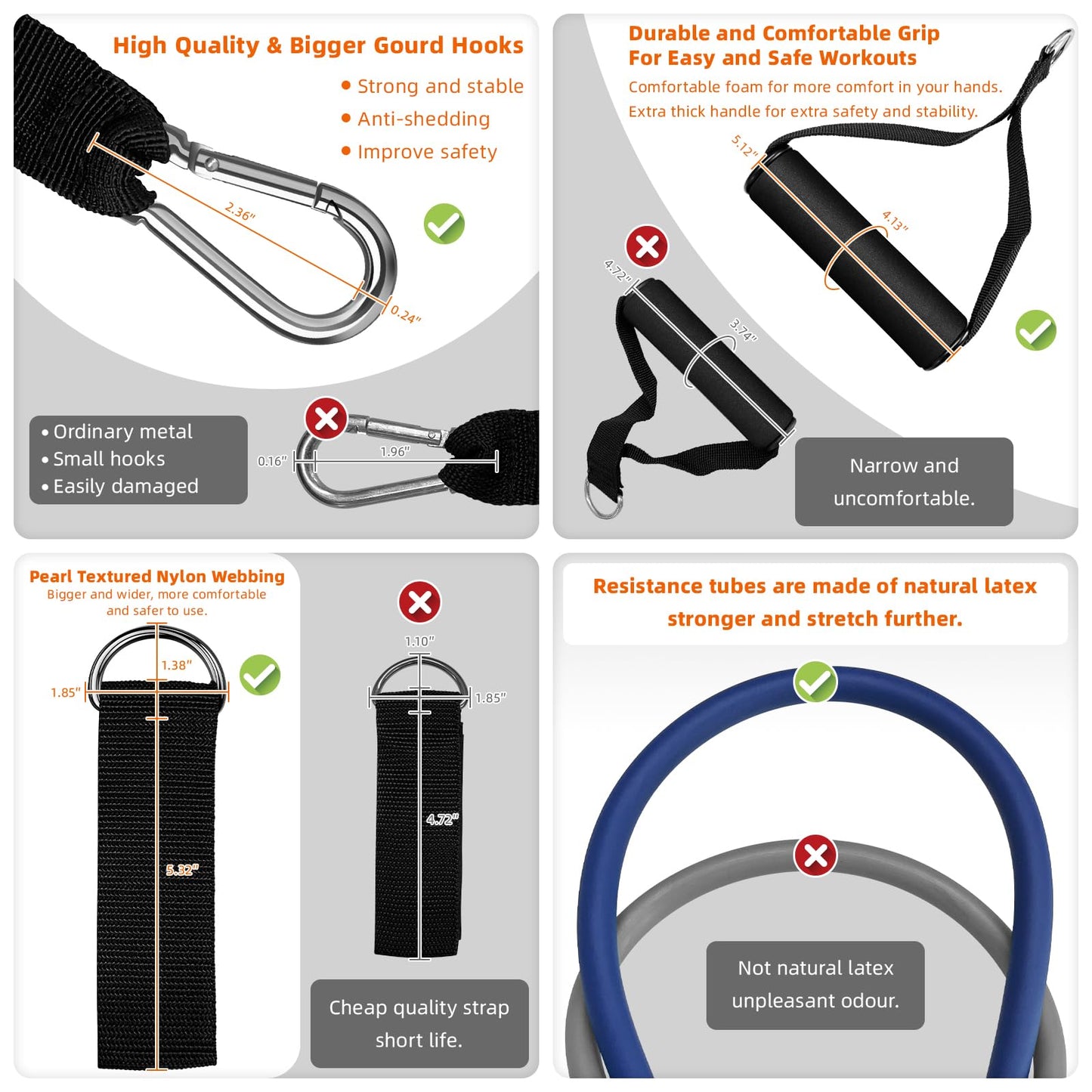 Aihoye Resistance Bands for Working Out, Exercise Bands with Handles, Stretch Bands for Exercise, Workout Bands with Door Anchors for Physical Therapy & Strength Training