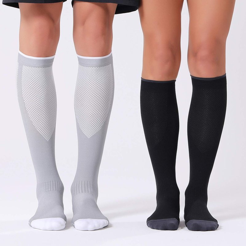 FITRELL 3 Pairs Compression Socks for Women and Men 20-30mmHg- Circulation and Muscle Support Socks for Travel, Running, Nurse, Knee High, Medical WHITE S/M