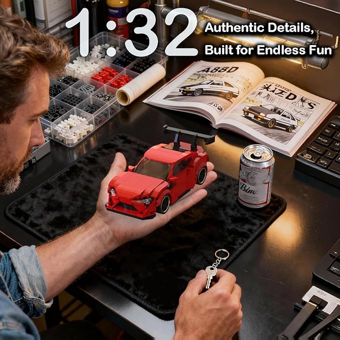 GT86 Building Blocks Car Toys Set 417 Pieces 1:32 Scale Model Speed Car with Display Case Builting Bricks Toy Kit for Teenagers &amp Adults People for Ages 14+ for BrithdaysChristmas