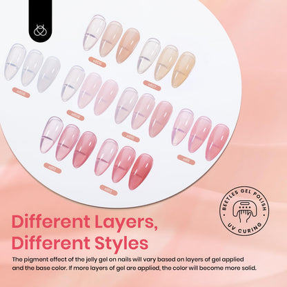 Beetles Cat Eye Gel Nail Polish Set, 6 Summer Colors Pastel Shimmer Glitter Gel Polish Kit Soak Off LED UV Curing Requires Pink Red Blue Orange Green Purple Velvet Gel with Magnet Gift for Women