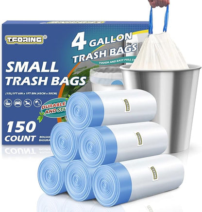 150 Count 4 Gallon Trash Bags Drawstring