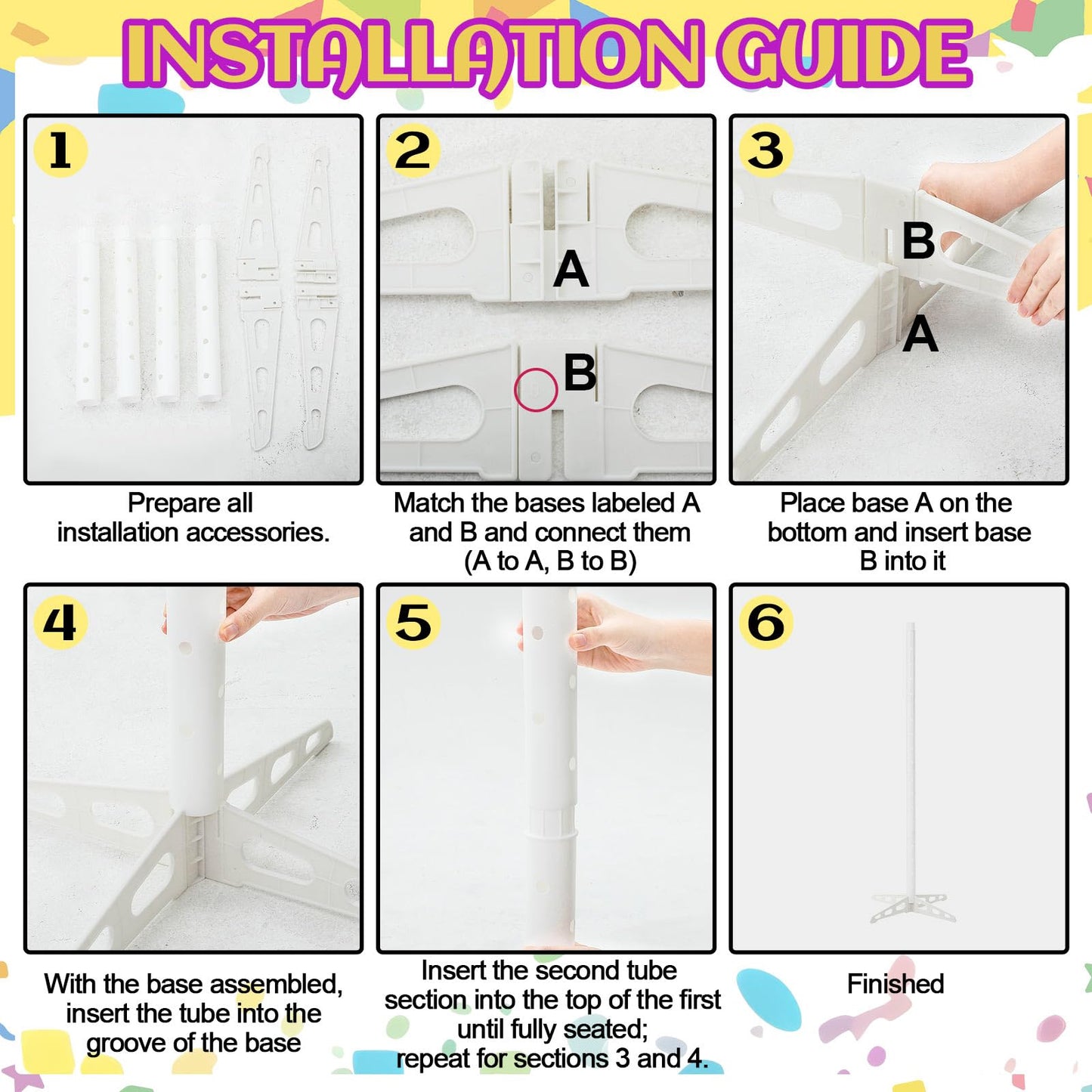 Novabright 1 Pack Plastic Cotton Candy Stand 5.25 ft Tall Cake Pop Stand with 48 Holes Adjustable Cotton Candy Floor Display for Christmas Wedding Birthday Baby Shower Party Anniversaries