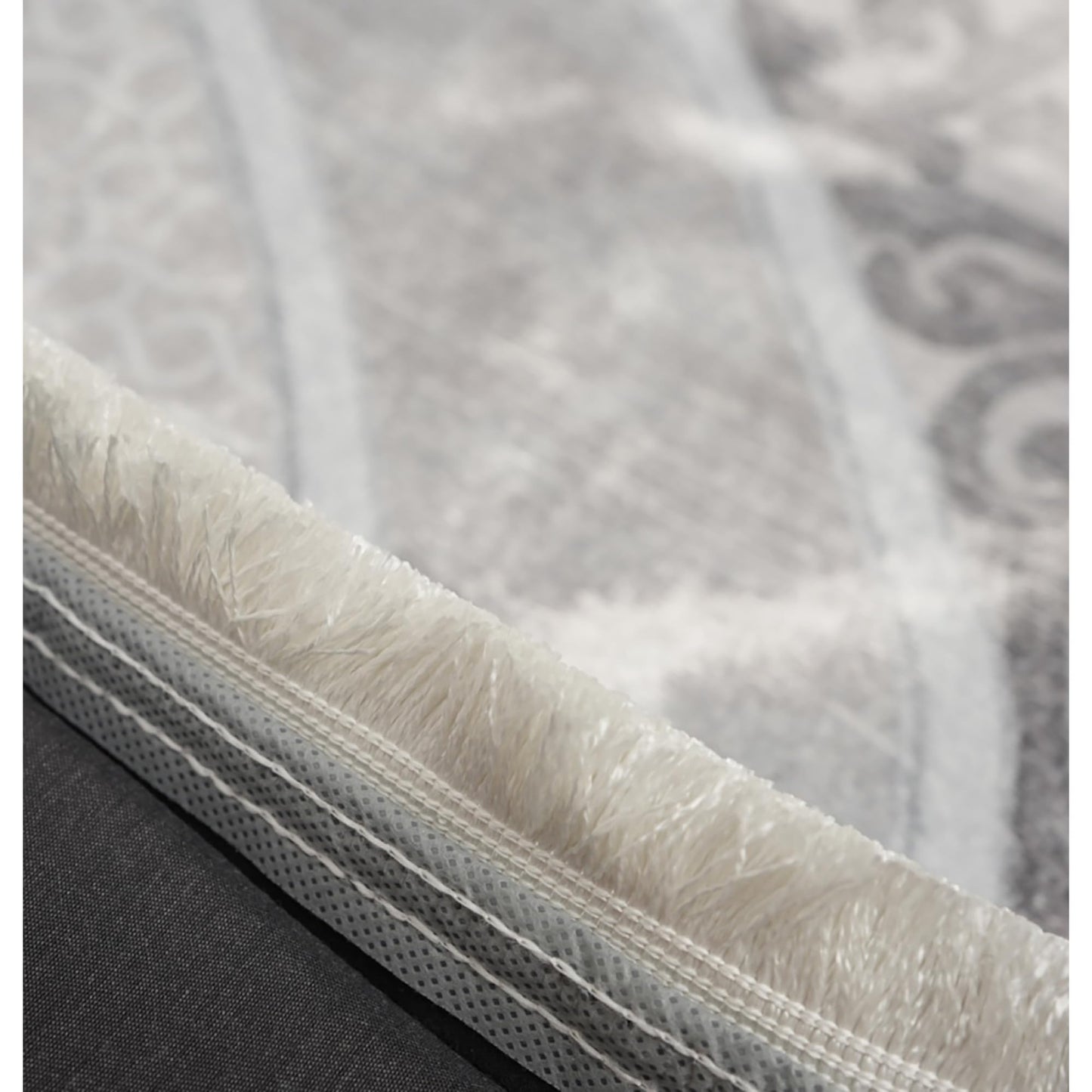 Modefa Foam Prayer Rug - Thick Padded Prayer Mat Cushioned Thick Prayer Mat - Large Long Soft Muslim Prayer Rug Velvet Digital Print (Mosaic Floral - Grey)