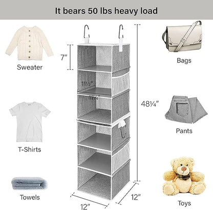 StorageWorks 6-Shelf Closet Organizers, Two 3-Shelf Separable Hanging Shelves