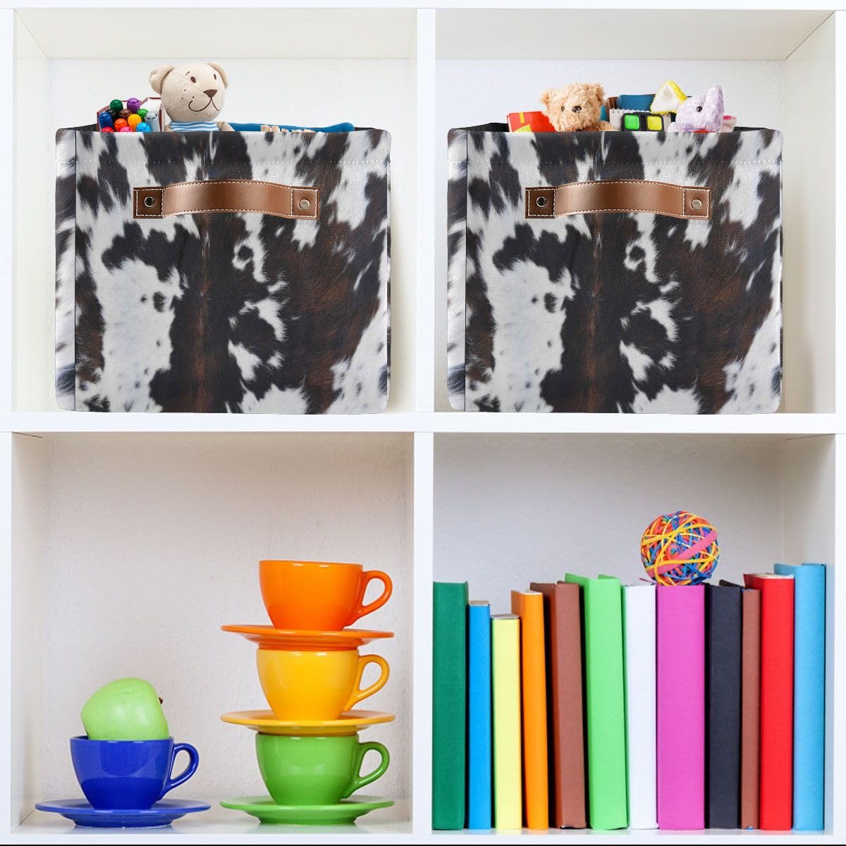 Cow Rectangular Storage Basket Organizer Bin Shelf Baskets For Clothes Gifts For Home Office Dorm