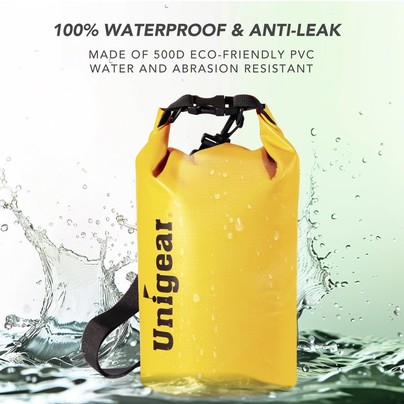 Unigear Dry Bag 2L/5L/10L/20L/30L/40L/55l Waterproof Dry Sack Roll Top with Phone Case and Long Adjustable Shoulder Strap for Boating/Kayaking/Fishing/Rafting/Swimming/Camping/Snowboarding