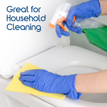 Inspire Cobalt Blue Nitrile Disposable Gloves | 4.5 Nitrile Safety Medical Exam Cooking Cleaning Disposable Gloves (Blue - Box of 100, XL)