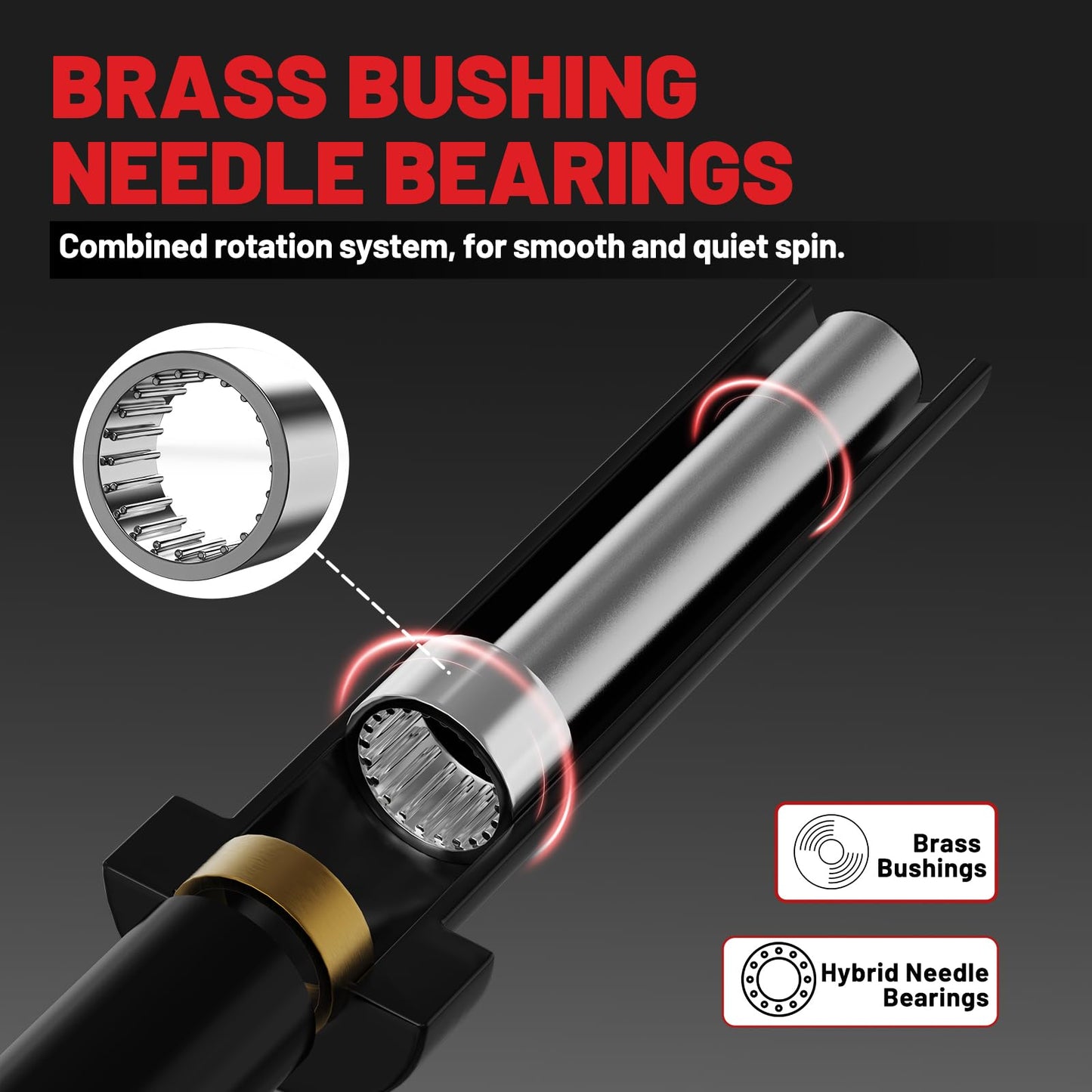 PAPABABE Olympic Barbell, 4ft/4.9ft/6ft/6.2ft Short Barbell for Strength Training and Technique Adjusting, 2 inch Olympic Bar with Volcano Knurling Spin Sleeves Comfortable Grip for Bench Press Curls Deadlifts Home Gym Beginner (4FT Curl Bar)