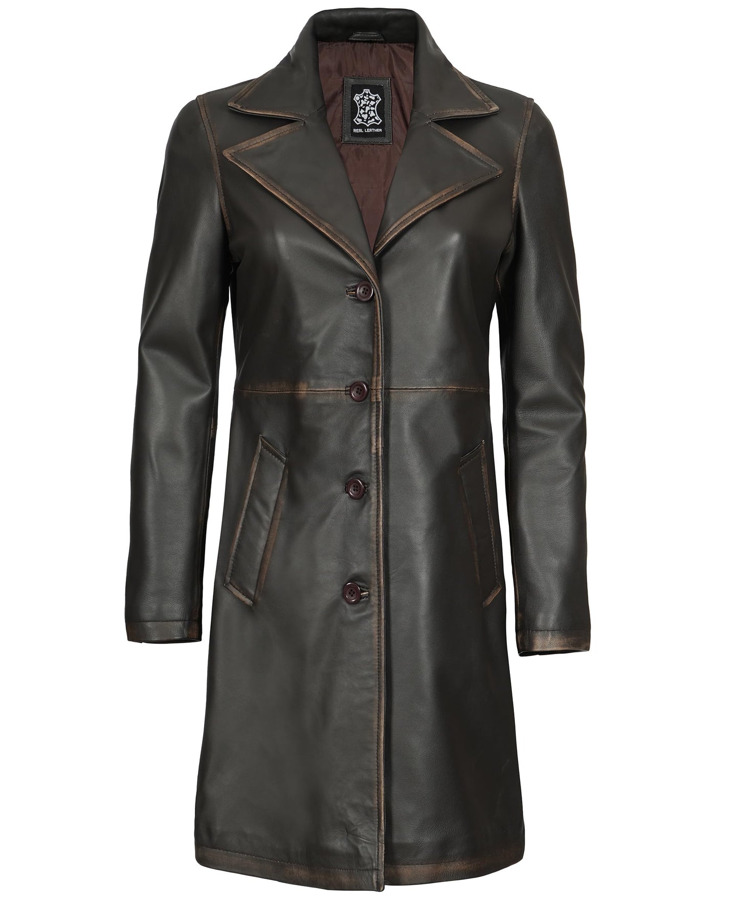 Blingsoul Real Lambskin Womens Long Leather Coat | [1316156] Bryson Ruboff, 2XL