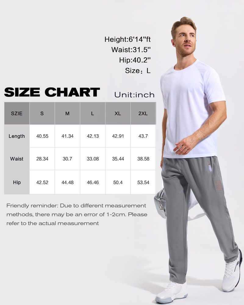 ZENGVEE Sweatpants for Men Athletic with Zipper Pockets Workout Sweat Pants Lightweight for Jogging Gym Running Track Exercise Moisture Wicking Training Lounge Open Bottom 3039 LightGray L
