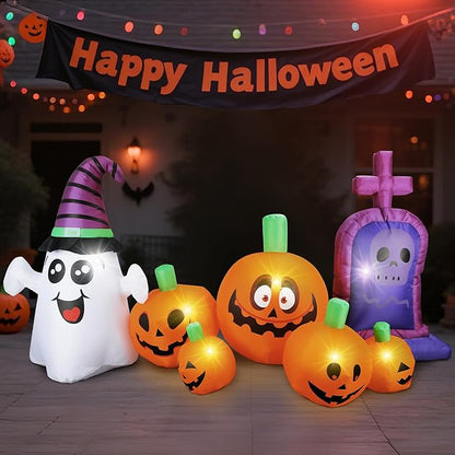Inflatable Decoration for Inflatable Decoration in Outdoor Courtyards, Indoor Gardens, and Lawns (Pumpkin Tombstone)