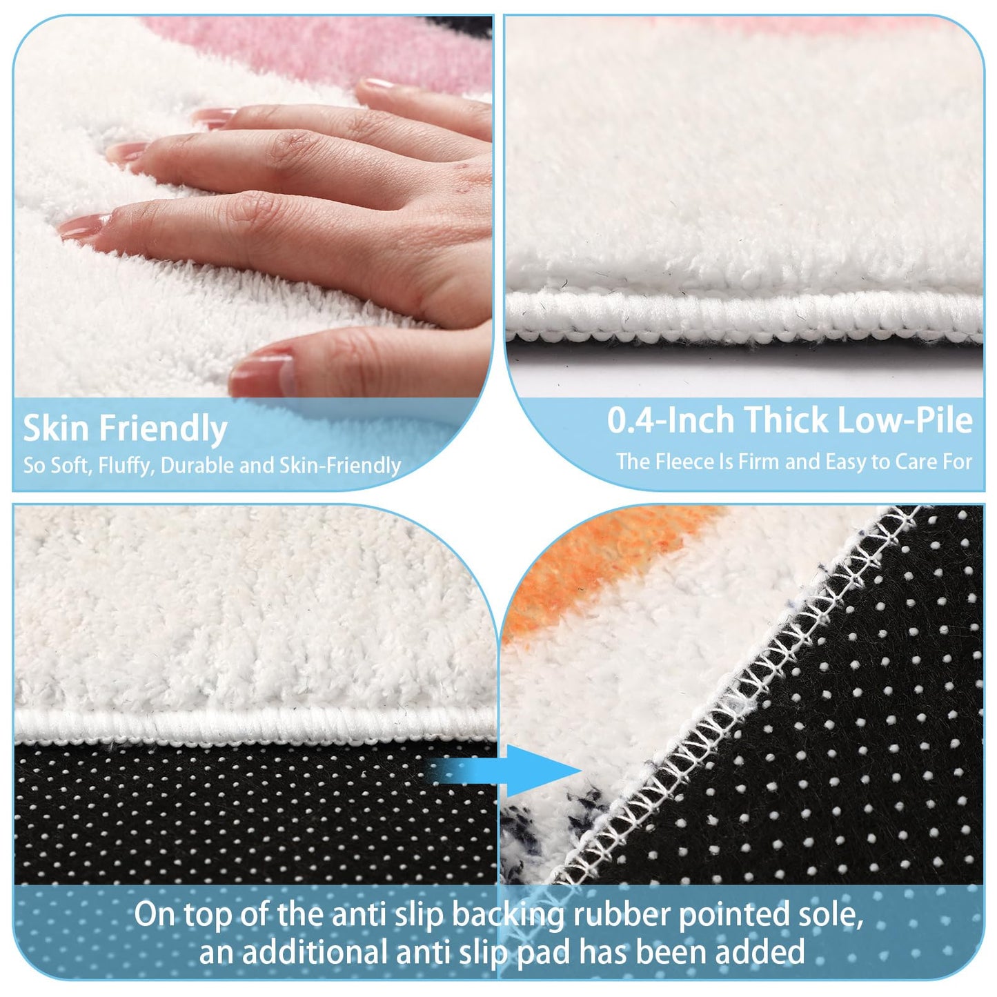 Maasechs Calming Corner Classroom Rug 3.3 x 4 ft Emotion Sensory Feeling Reading Corner Items Educational Soft Fluffy Washable Non Slip Carpet Floor Mat for Nursery Playroom Elementary Homeschool