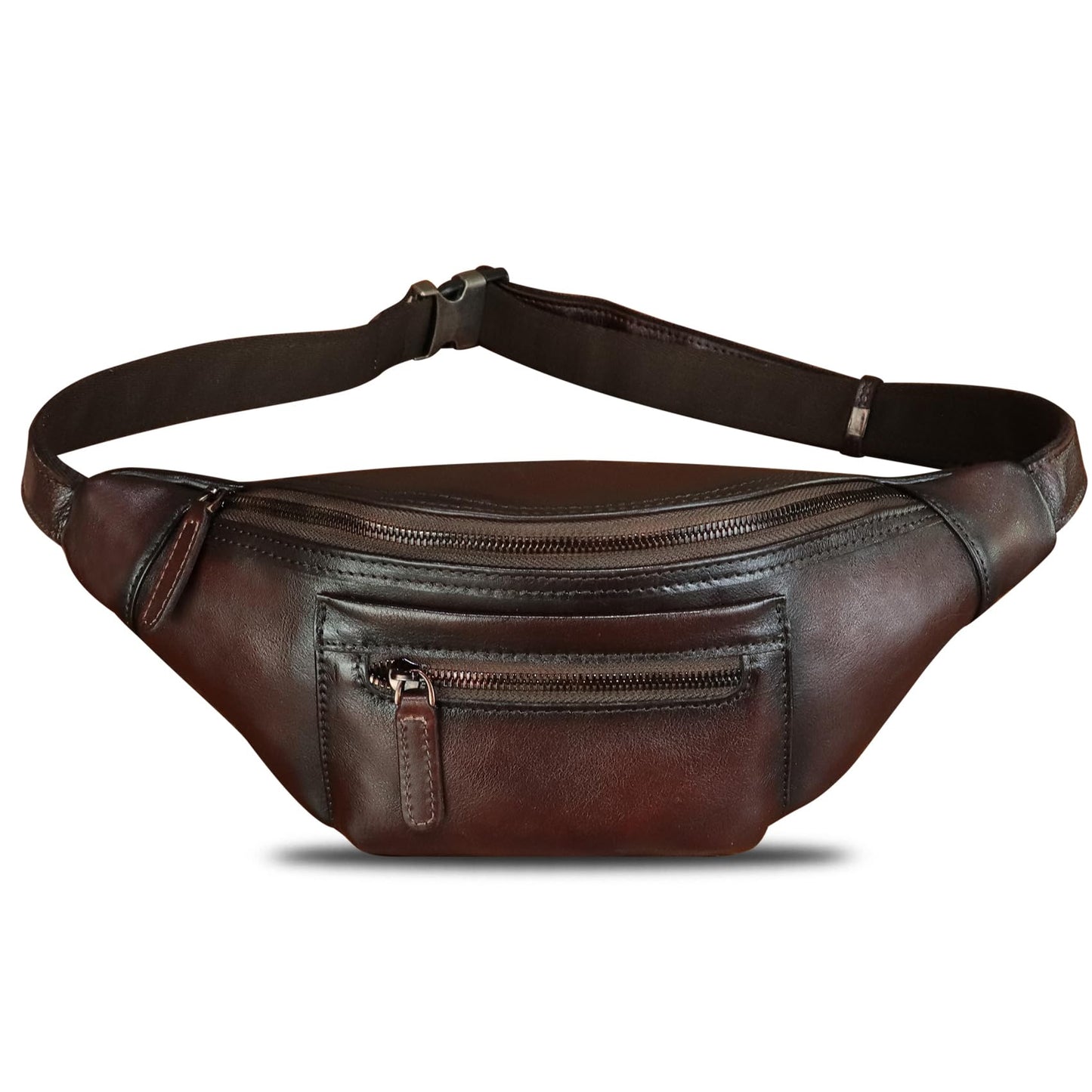 Genuine Leather Fanny Pack for Men and Women Vintage Handmade Leather Waist Bag Sling Backpack Hip Purse Crossbody Bag (Coffee)