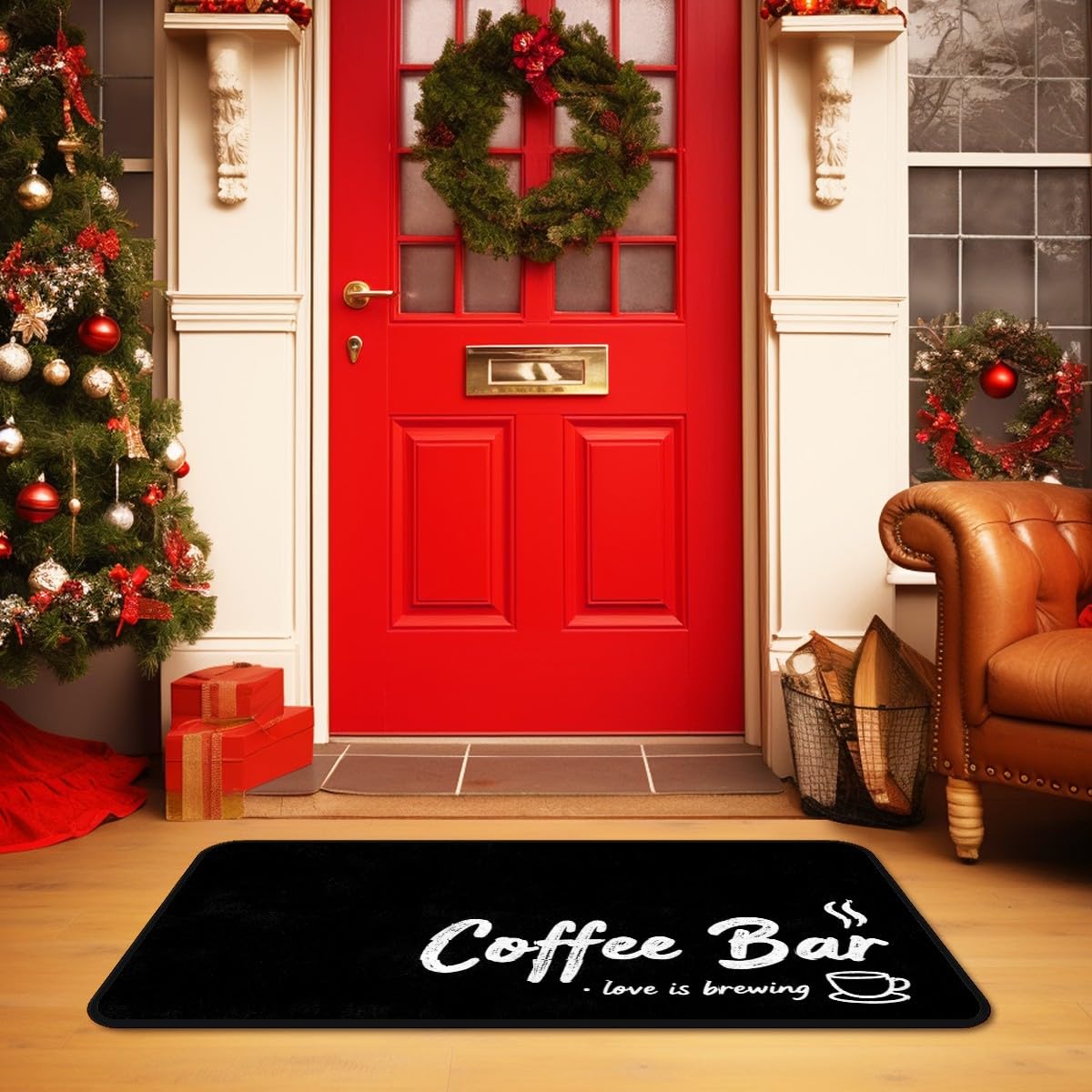 Coffee (A045) Kitchen Mats for Floor,20"x48" Coffee Theme Area Rugs