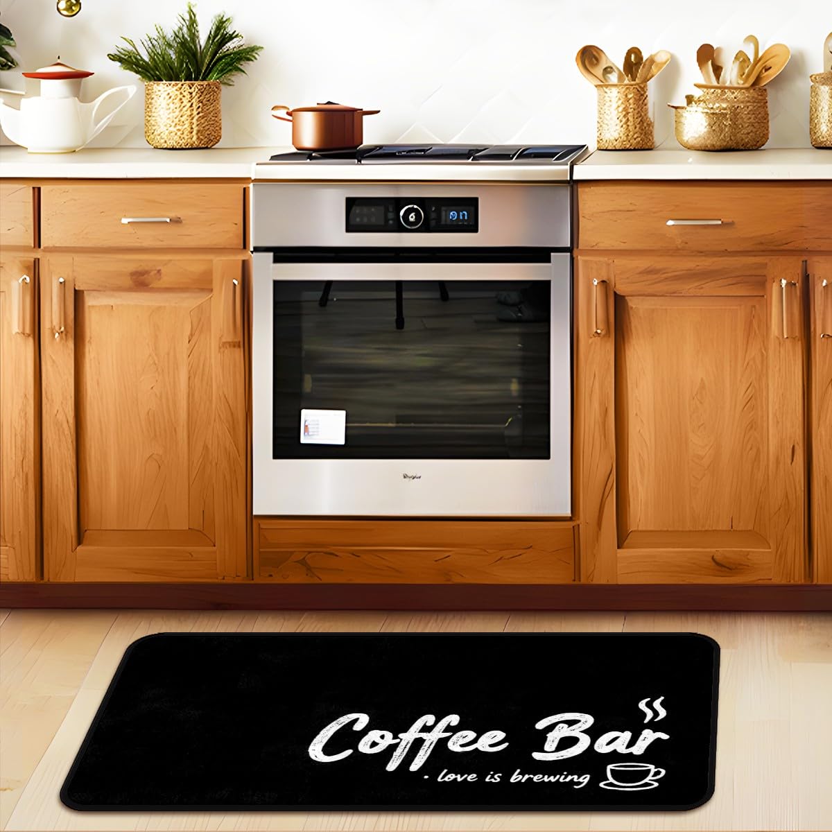 Coffee (A045) Kitchen Mats for Floor,20"x48" Coffee Theme Area Rugs
